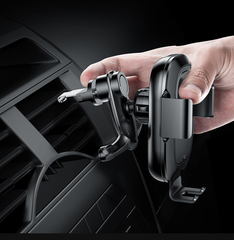 Rosy Brown Smart car bracket wireless charging air outlet mobile navigation frame wireless charging sensor bracket (Black)