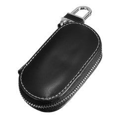 Dark Slate Gray Universal Genuine Leather Car Key Case/Bag Zipper Holder Organizer with Keychain Ring 4 Colors