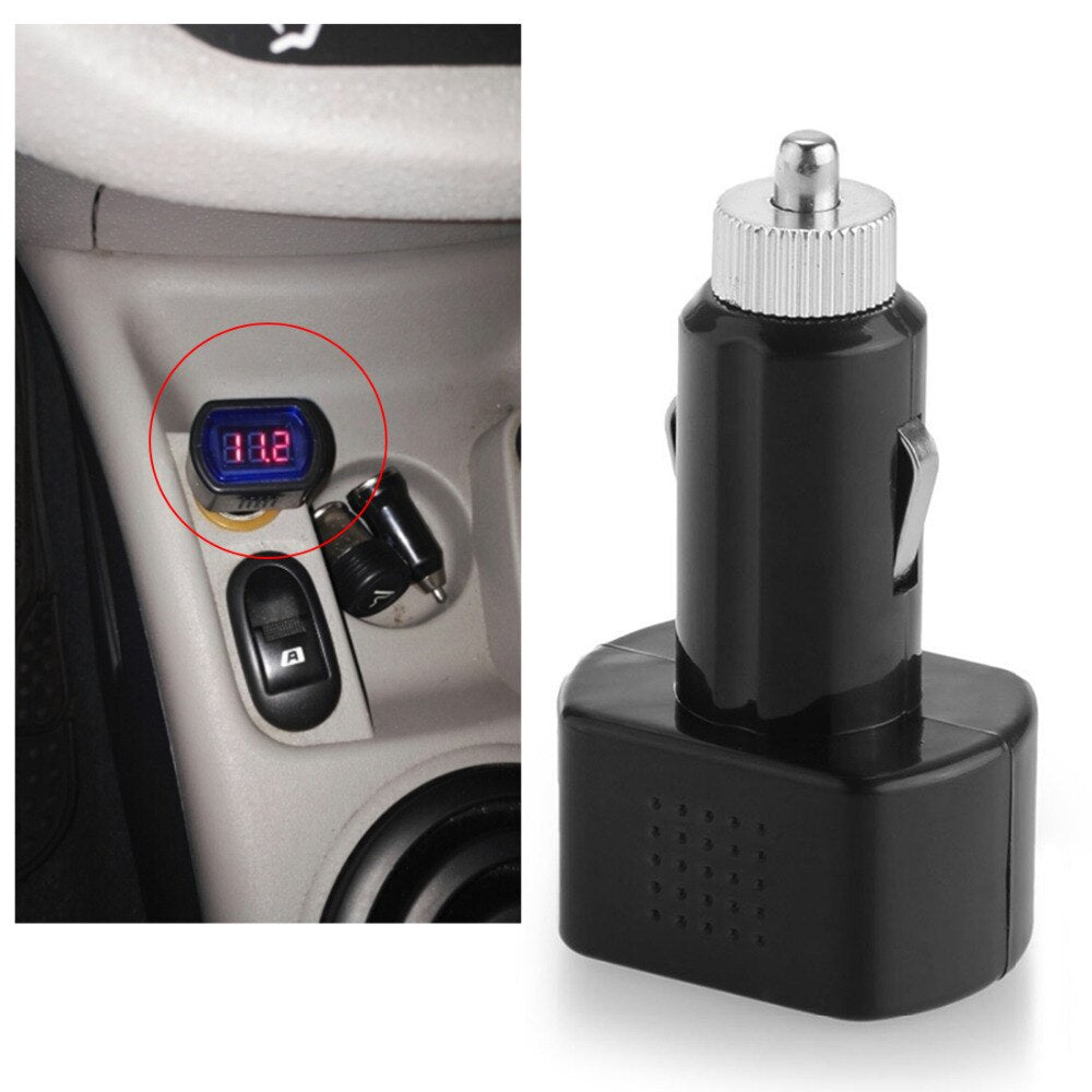 Dim Gray Mini Vehicle Voltmeter/Digital Vehicle Voltage Detector/Battery Voltmeter Monitor (Black)