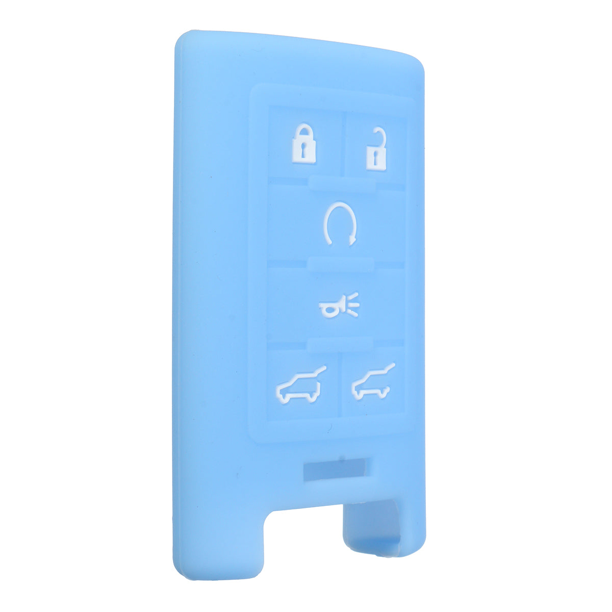 Light Sky Blue 6 Buttons Silicone Remote Key Case Shell Cover Holder For Cadillac CTS Escalade