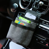 Oxford Car Air Vent Storage Bag Sundries Storage Bucket Hanging Pocket Pouch (Grey) - Auto GoShop