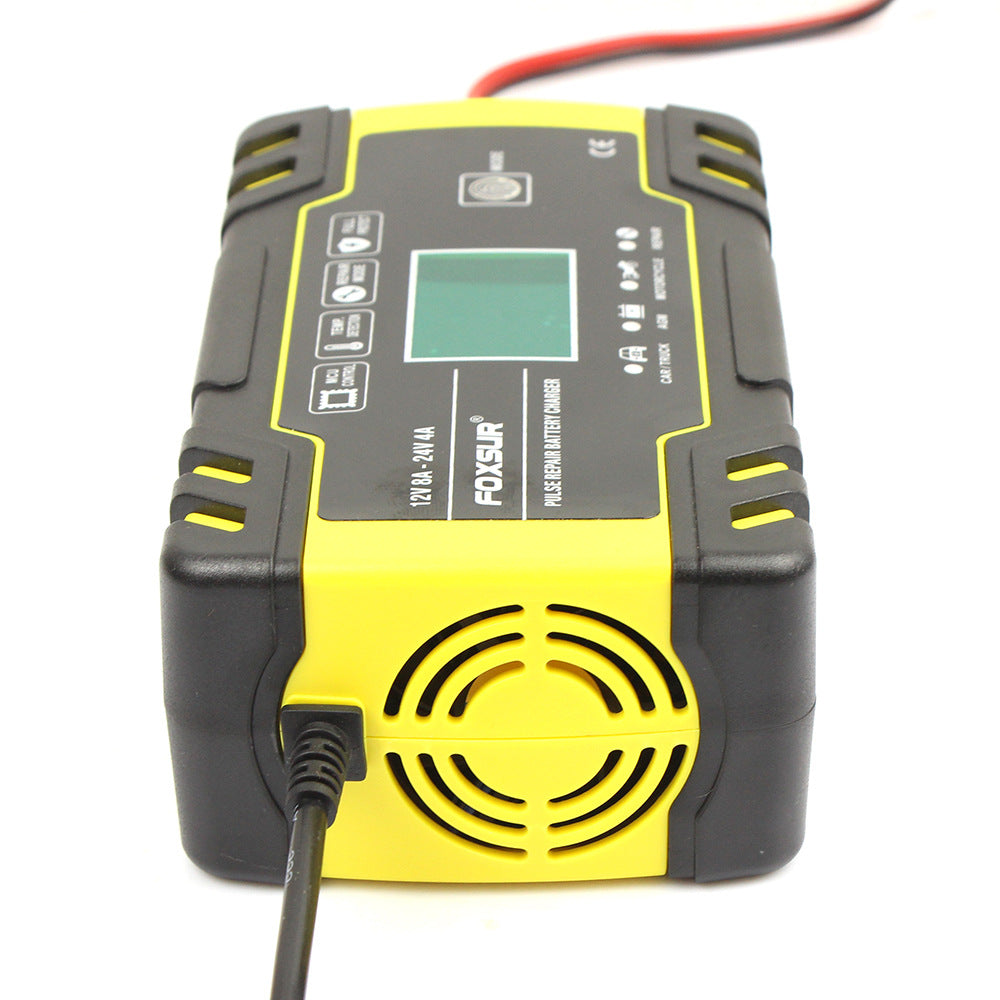 Yellow Motorcycle pulse battery charger