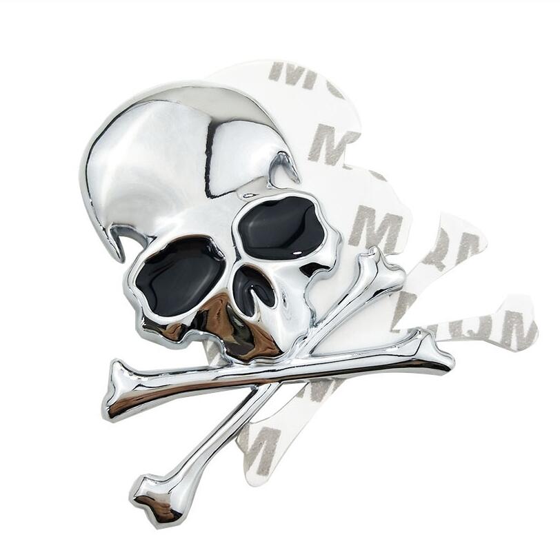 Dark Slate Gray 3d metal alloy zinc skull skeleton bones car truck bike stickers labels emblem sign car styling jewelry intimate accessories
