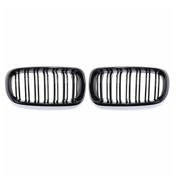 White Smoke Gloss Black Front Sport Grill Grille Double Line For BMW F15/F16 X5 X6 2014-2017