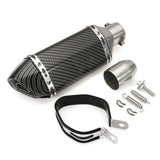 Dark Slate Gray 38-51mm Motorcycle Steel Short Exhaust Muffler Pipe With Removable Silencer Universal