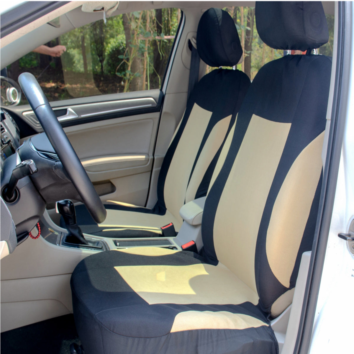 Front Car Auto Seat Cushion Cover Protective Seat Headrest Covers Universal - Auto GoShop