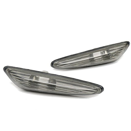 Dim Gray Pair Smoke Lens Side Marker Lights Cover Turn Signal Lamp Shell for BMW E46 E60 E61 X3 E83
