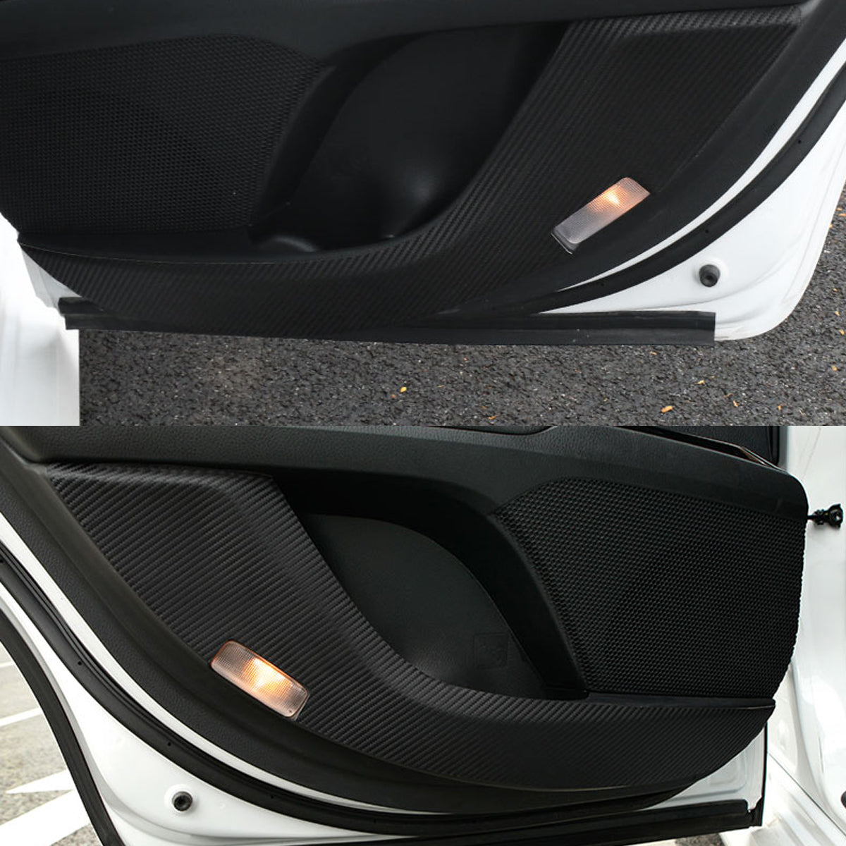 Black Car Door Anti-collision Carbon Fiber Pad Mat Protective Film For Toyota Camry 2018-19