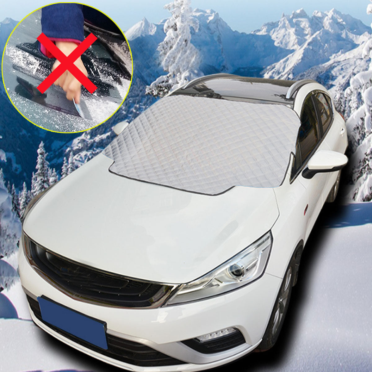 114 X 142cm Universal Car Windshield Cover Frost Ice Snow Sun UV Dust Shade Shield Window Protector - Auto GoShop