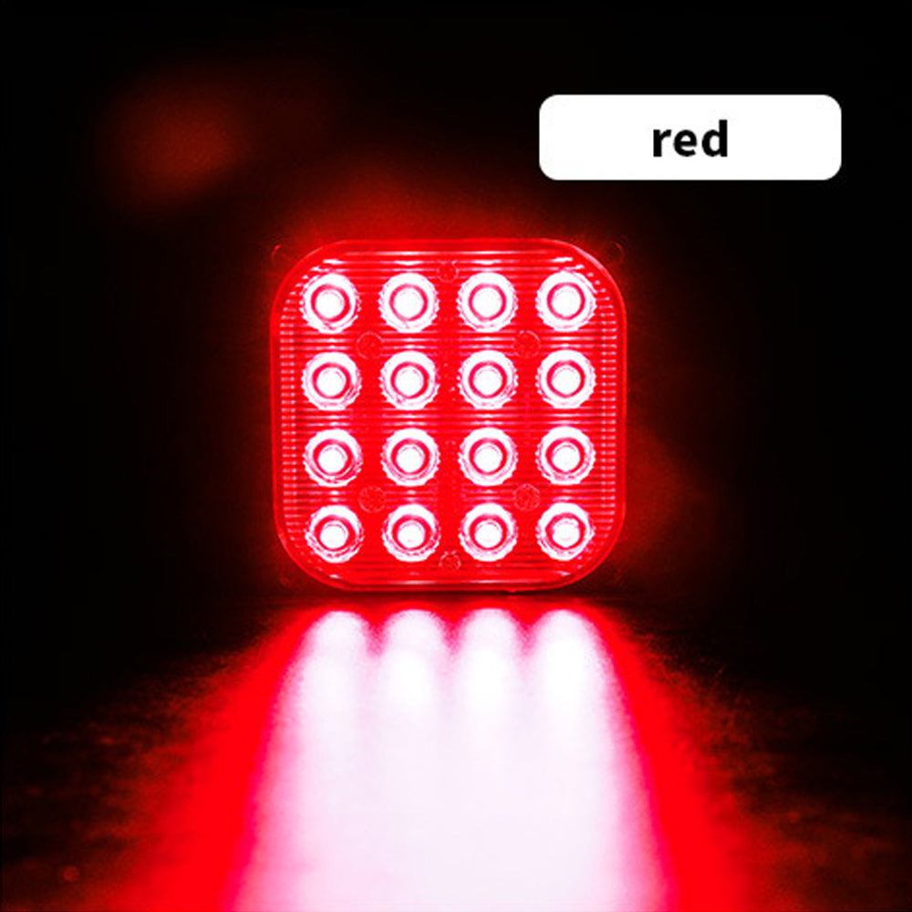 Red 48W 16-LED Side Strobe Light Flash Light Aluminum White/Yellow/Red/Blue DC 12V-24V For Car SUV Vans Trucks