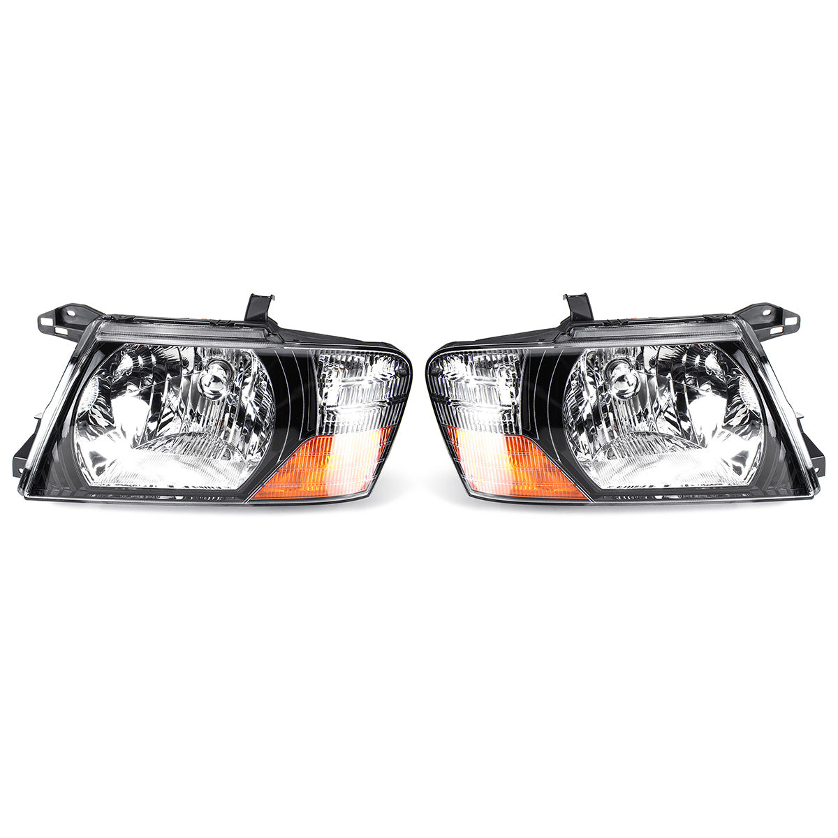 Coral Car Front Headlight Head Lamp Assembly Glass Lens Cover Pair for Mitsubishi Pajero Montero 2000-2006