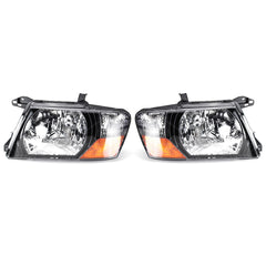 Coral Car Front Headlight Head Lamp Assembly Glass Lens Cover Pair for Mitsubishi Pajero Montero 2000-2006
