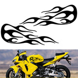 Snow 2pcs Flame Badge Decal Car Motorcycle Gas Tank Decorative Stickers 13.9x5.1 Inch Universal