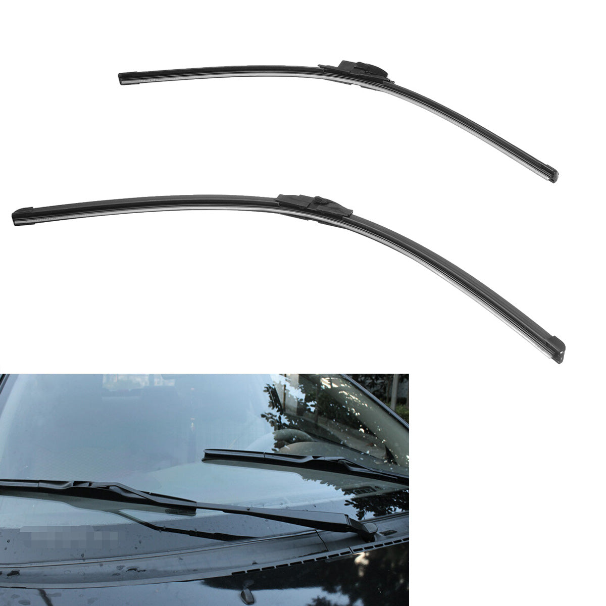 Dark Gray Pair Front Windscreen Wiper Blades Driver Side For Honda Civic 2006 - 2011