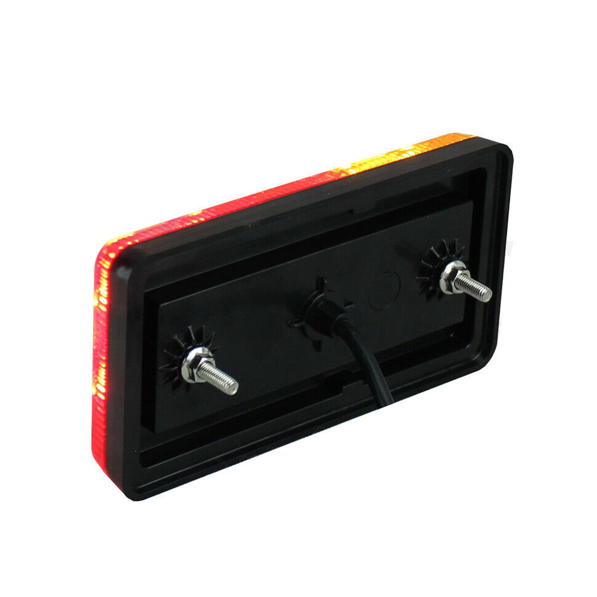 Black 2pcs 12V Red Amber Dual LED Trailer Light Truck Caravan Tail Lamp Stop Bat Indicator Light Waterproof