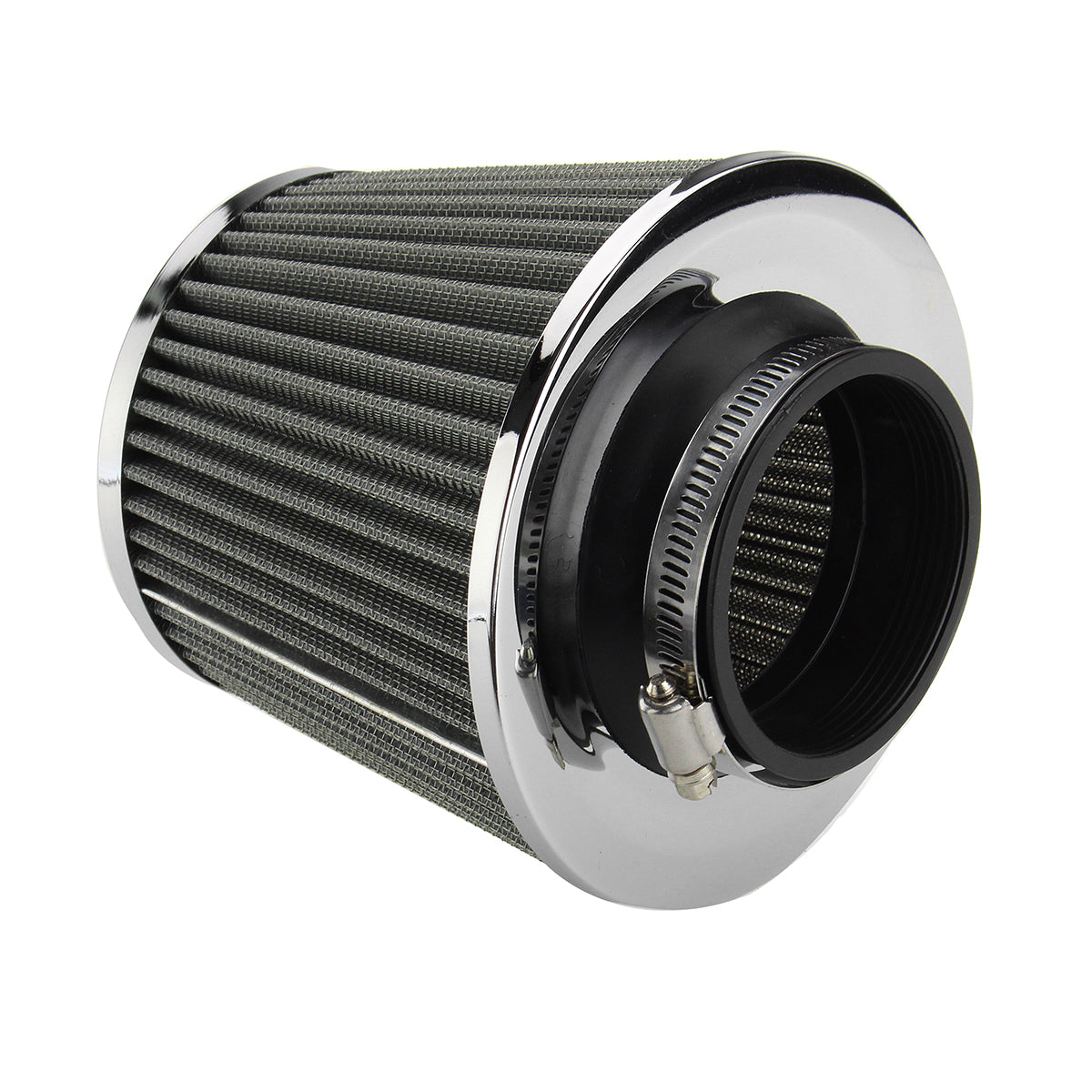Dark Slate Gray 3 Inch Universal Car Cold Air Intake Filter Aluminum Induction Kit Pipe Hose System Silver