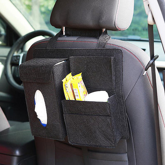 Felt Car Seat Back Storage Bag Multi Pocket Phone Cup Holder Organizer - Auto GoShop
