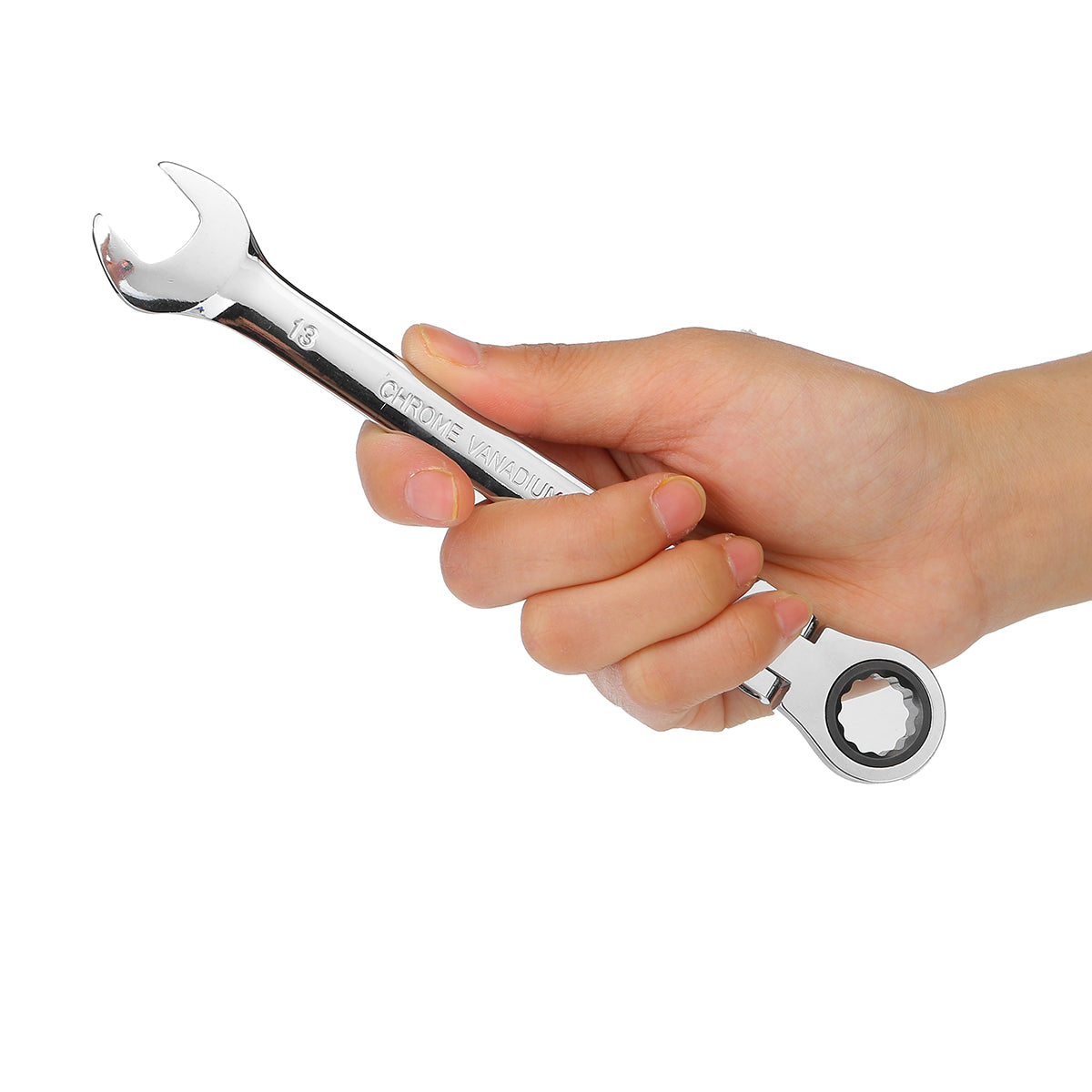 White 6/7/8/9/10/11/12/13mm Dual-purpose Ratchet Wrench Shaking Head Gear 180° Spanner Repair Tools
