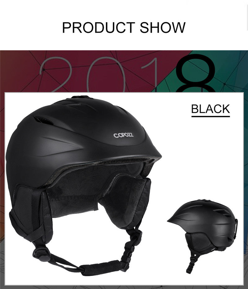 Dark Red COPOZZ Snowboard Ski Motorcycle Helmet Safety Protective Integrally-molded Breathable Men Women Skateboard Skiing