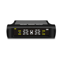 Black Car TPMS Tyre Pressure Monitor System Solar Power LCD Display+ 4 Internal Sensors