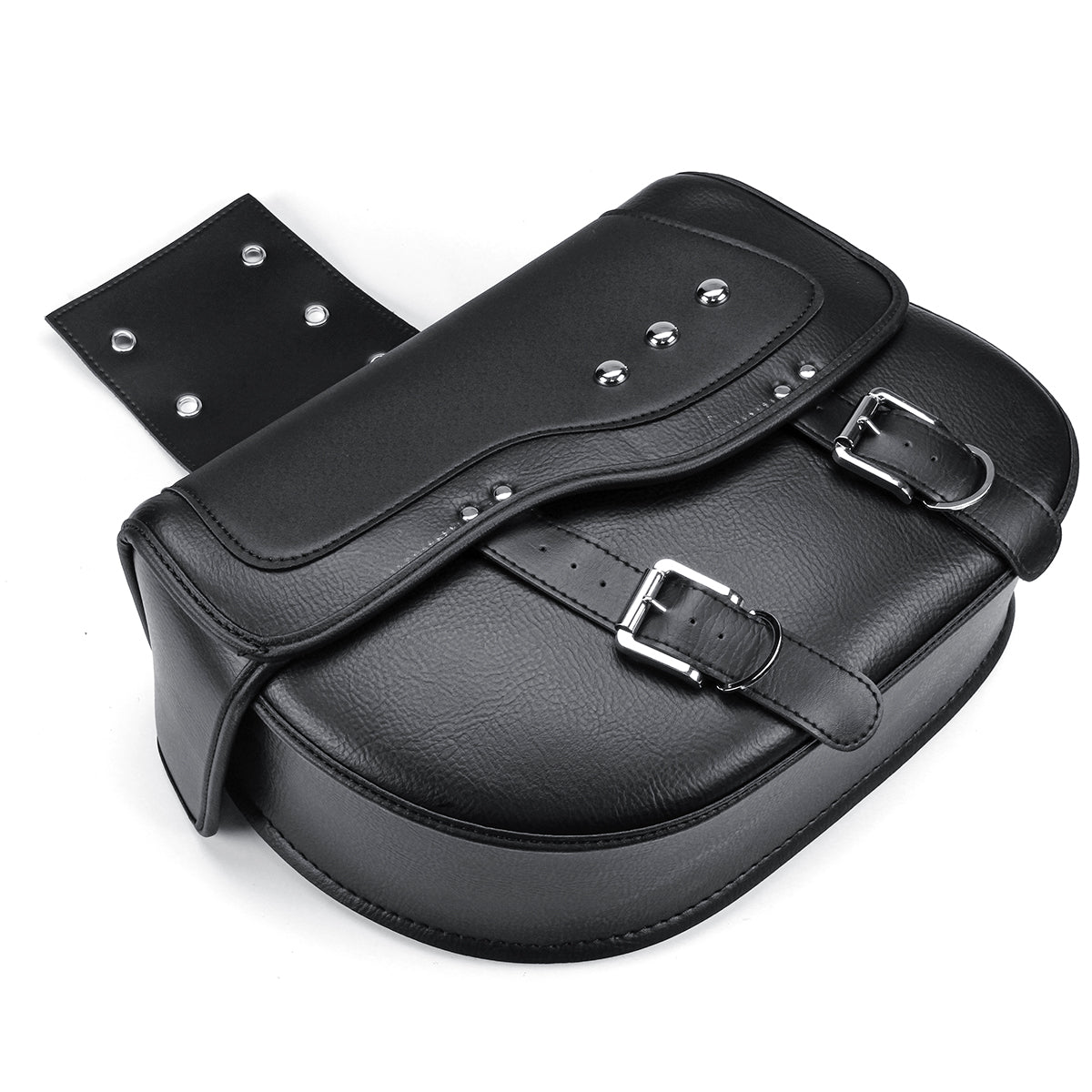 Dim Gray Motorcycle PU Leather Luggage Saddlebags Black For Sportster XL883 1200