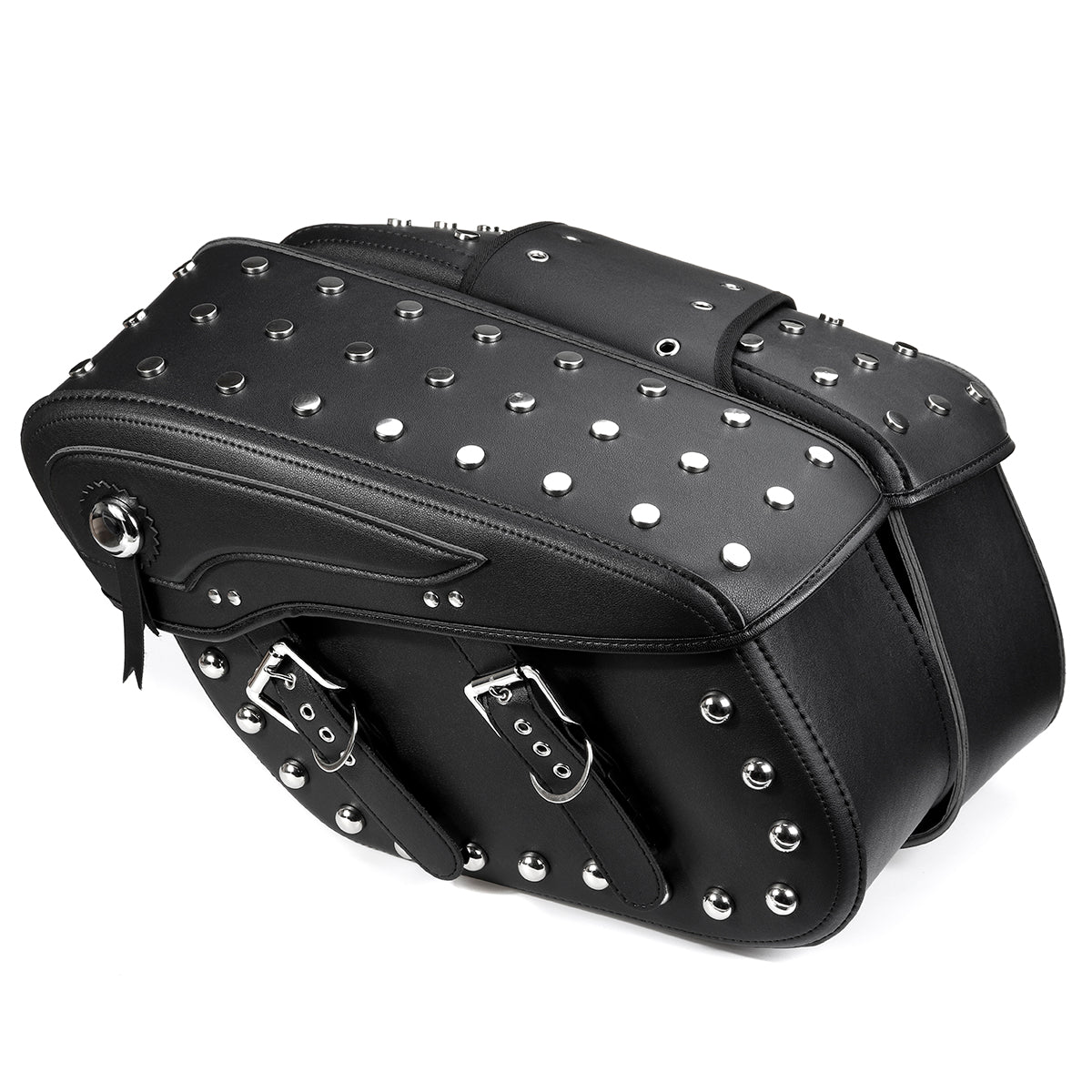 Dim Gray 2X Motorcycle PU Leather Saddlebags Side Bag Waterproof For Davison