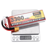 Tan ZOP Power 11.1V 3300mAh 100C 3S Lipo Battery XT60 Plug for VRX RH818 RC Car
