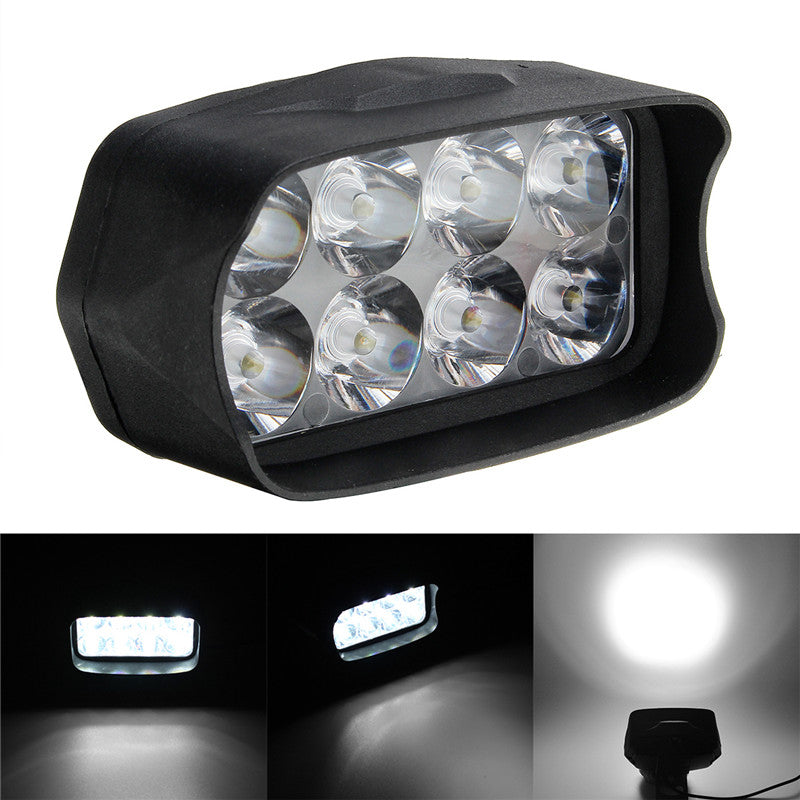 Black 12W 6000K Motorcycle Light Headlight Universal Scooter Motorbike Spotlight Car DRL Fog Lamp Accessory