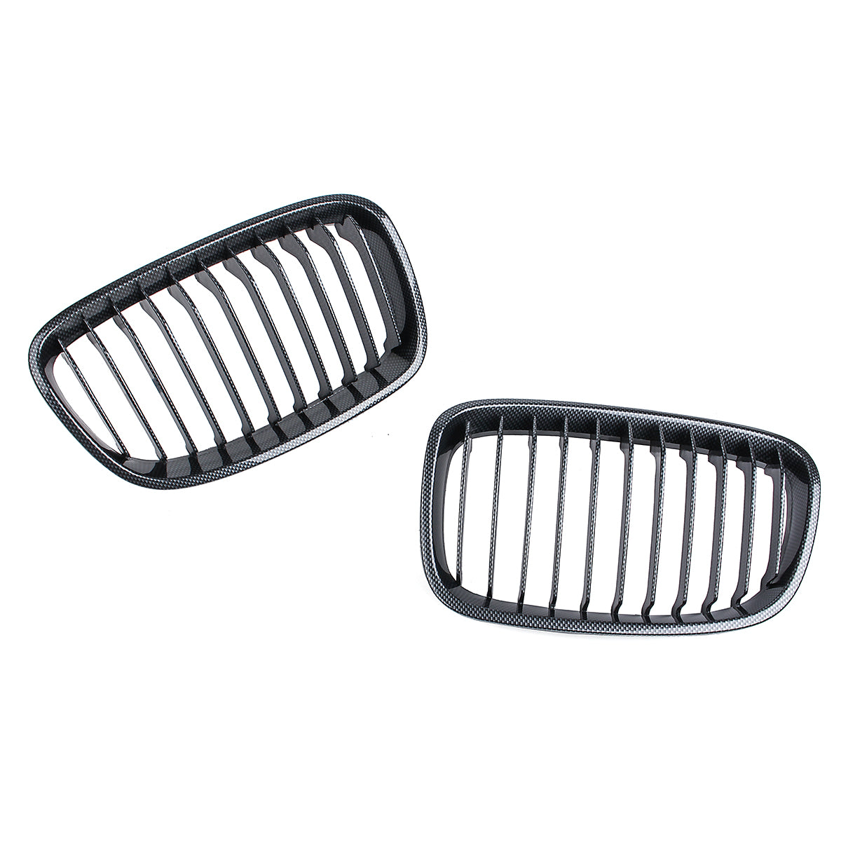 Dim Gray Pair Carbon Fiber ABS Front Kidney Grille For BMW F20 F21 2011-2014