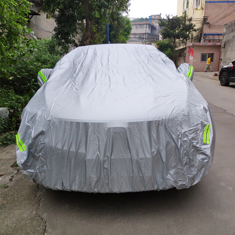Lavender Universal SUV Full Car Cover Outdoor Waterproof Sun Rain Snow Protection UV Auto Case Cover Umbrella Silver