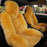 Car Seat Cover Wool Warm Universal Sheepskin Fur Front Seat Cushion Covers Auto - Auto GoShop