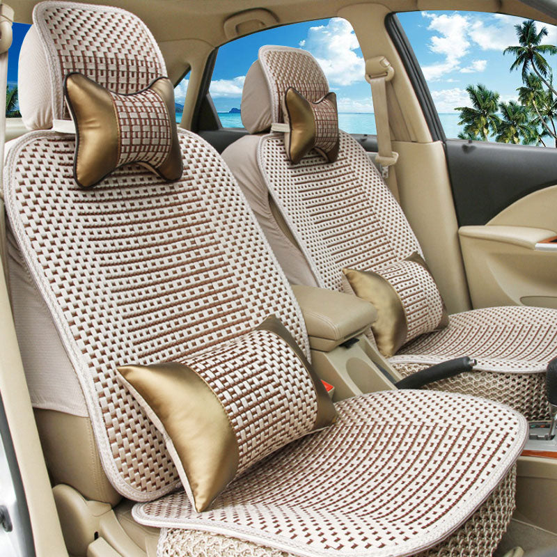 Universal Car Breathable Seat Cover Auto SUV Protector Cushion W/Pillow Summer - Auto GoShop