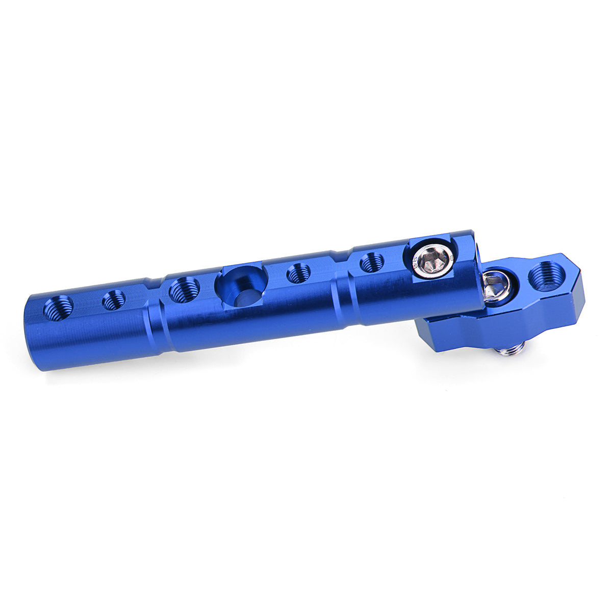 Royal Blue CNC Phone GPS Holder Rearview Mirror Extender Bracket Bar 8/10mm For Motorcycle