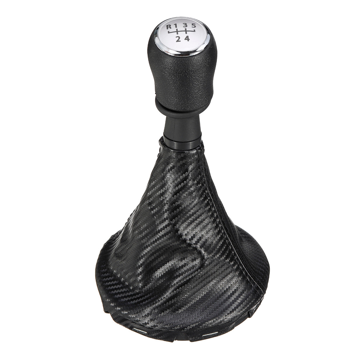 Dark Slate Gray 5/6 Speed Gear Shift Knob with Carbon Fiber Leather Gaiter Boot Cover For VW Transporter