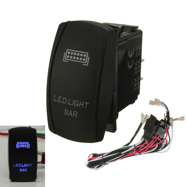 LED Light Rocker Switch ON/OFF Wiring Harness With Relay Fuse CE - Auto GoShop