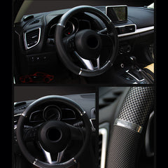 Luxury Auto Car Steering Wheel Covers carbon fiber PVC Leather Car Cover - Auto GoShop