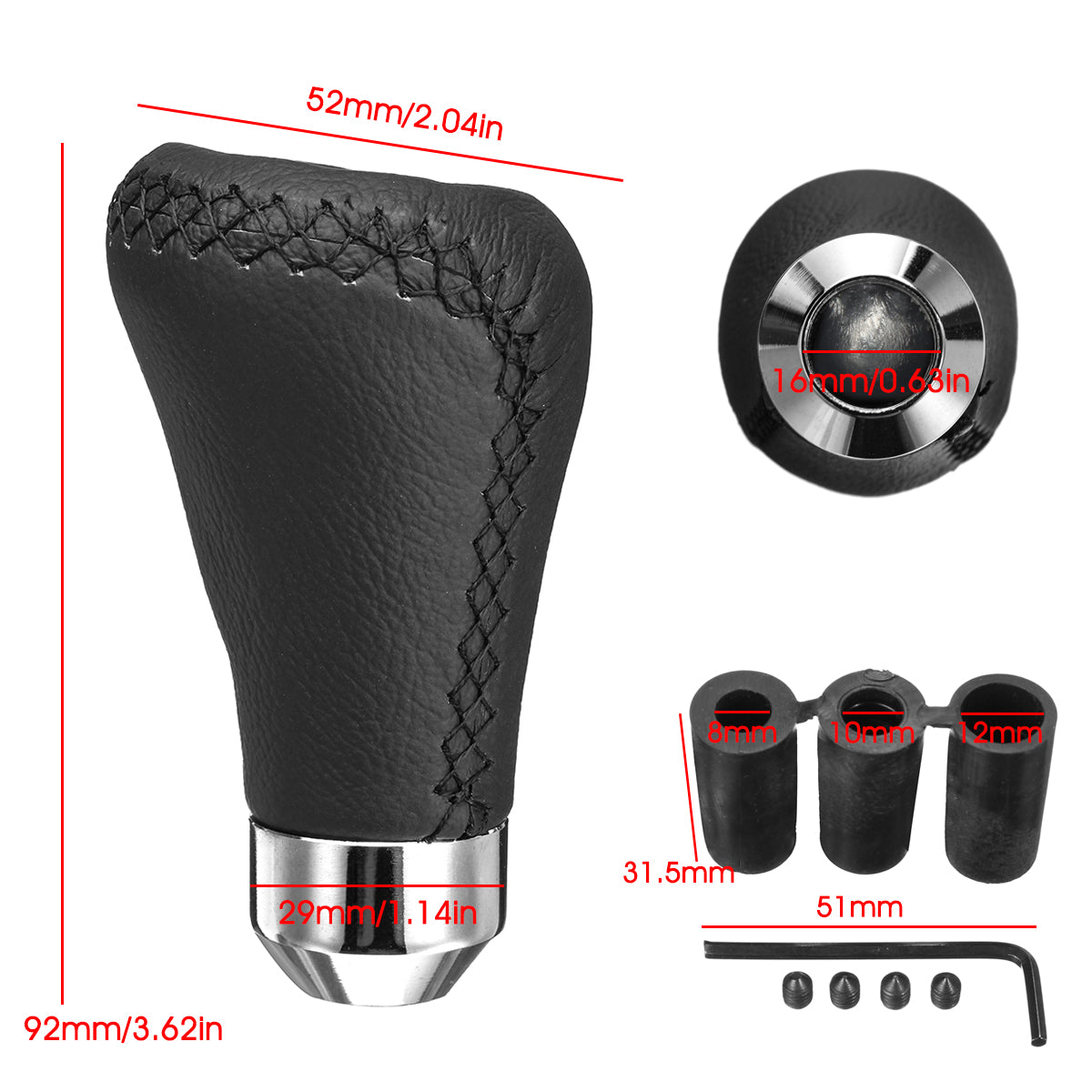 Dark Slate Gray Universal 5 Speed Car Leather Shift Knob Manual Gear Stick Shift Shifter Lever