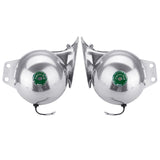 Gray 2pcs 12V 350dB Electric Bull Horn Metal Super Loud Raging Sound Waterproof For Car Truck Motorcycle Boat