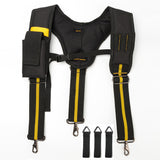 Dark Slate Gray Adjustable Heavy Duty Work Tool Bag Belt Suspender With Mobile Phone Pouch 3 Loops