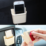 Mini Cream-colored Car Phone Storage Box Paste Type Car Phone Carrying Box Phone Holder - Auto GoShop