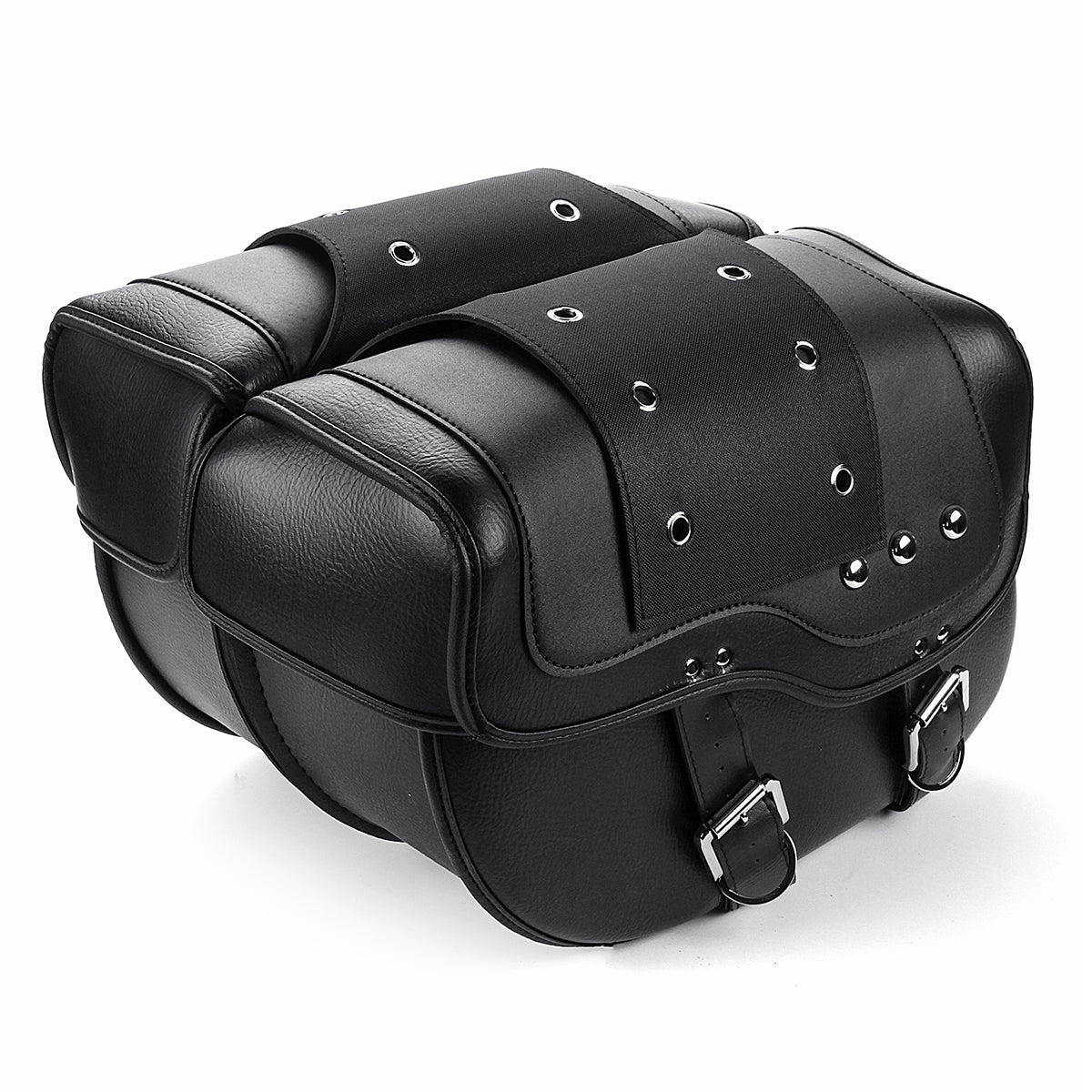 Dark Slate Gray Motorcycle PU Leather Luggage Saddlebags Black For Sportster XL883 1200