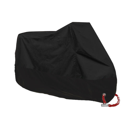 Black 190T Motorcycle Rain Cover Scooter Waterproof UV Dust Protector Black Size M
