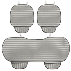 3Pcs Car Seat Cover 5 Seats Breathable Linen Fabric Pad Mat Auto Chair Cushion - Auto GoShop