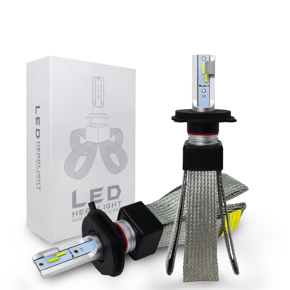 Light Gray Roadsun™ 2pcs 12V/24V T8 LED Bulb H1/H4/H7/H11/9005/9006 White Headlights 60W 6000Lm COB Headlamp Auto Fog Light Lamp Bulb