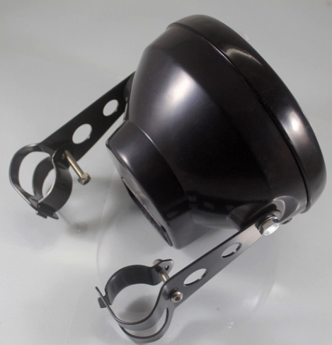 Black Motorcycle accessories Harley cruise Prince car modification Retro headlights Headlights Lamp ear brackets LED turn signals (Black)