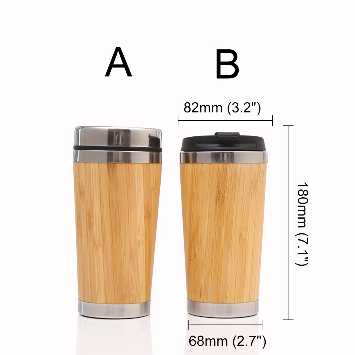 Stainless Steel Vacuum Flask Bamboo Shell Car Cup Double Insulation Hand Cup - Auto GoShop