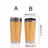 Stainless Steel Vacuum Flask Bamboo Shell Car Cup Double Insulation Hand Cup - Auto GoShop