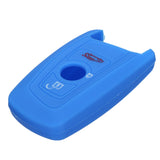 Royal Blue Silicone Remote Key Cover Case Holder 3 Buttons for BMW 3 5 Series X1 X4 X5