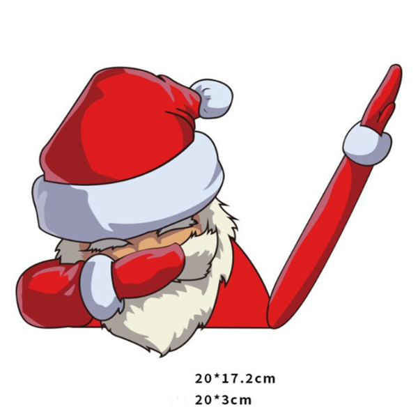 Firebrick Santa Wiper Car Sticker without Straps