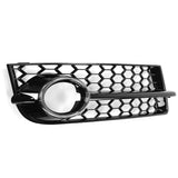 Front Fog Light Lamp Grille Grill Cover Honeycomb Hex RS Style Chrome Silver For Audi TT 8J 2006-2014 - Auto GoShop